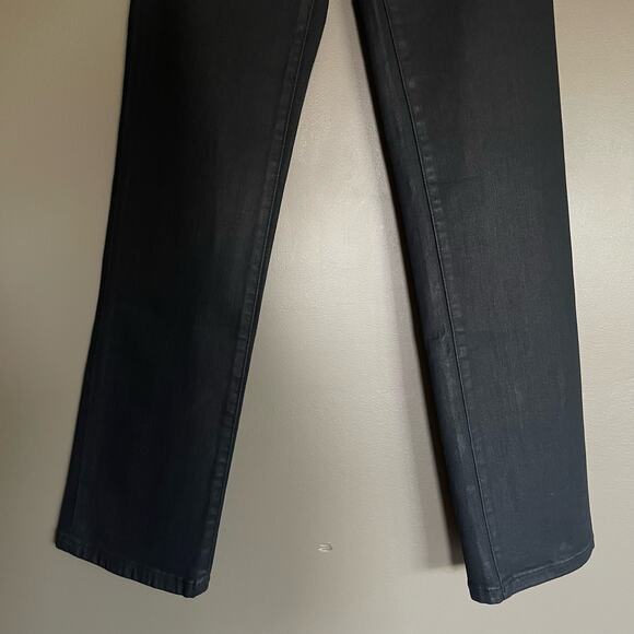 NWT DL1961 Patti Straight High Rise Jeans Sharkskin Black Grey Coated‎ Denim 23 - Picture 6 of 16